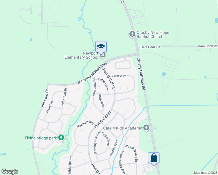 map of restaurants, bars, coffee shops, grocery stores, and more near 17811 Port O Call Street in Crosby