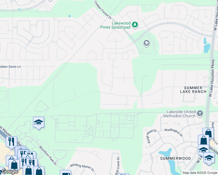 map of restaurants, bars, coffee shops, grocery stores, and more near 14602 Brindle Trail in Houston