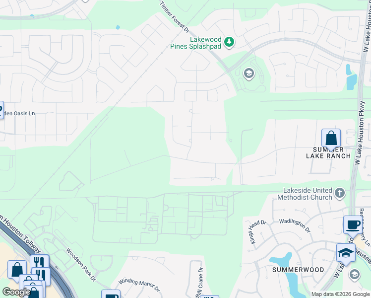 map of restaurants, bars, coffee shops, grocery stores, and more near 14611 Pinto Pony Trail in Houston
