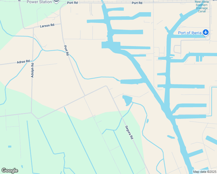 map of restaurants, bars, coffee shops, grocery stores, and more near 2417 Segura Road in New Iberia