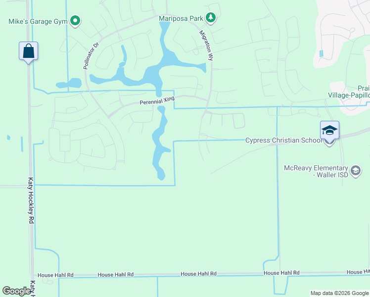 map of restaurants, bars, coffee shops, grocery stores, and more near 23720 House Hahl Road in Cypress