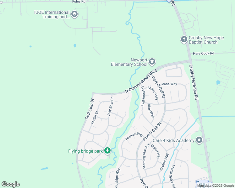 map of restaurants, bars, coffee shops, grocery stores, and more near 1007 North Diamondhead Boulevard in Crosby