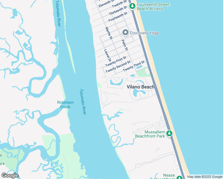 map of restaurants, bars, coffee shops, grocery stores, and more near 348 Village Drive in Saint Augustine