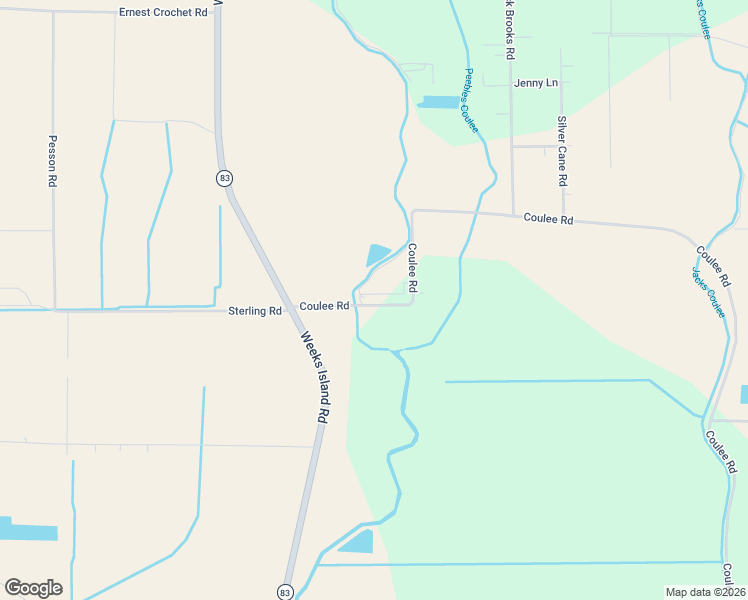 map of restaurants, bars, coffee shops, grocery stores, and more near 3507 Coulee Road in New Iberia