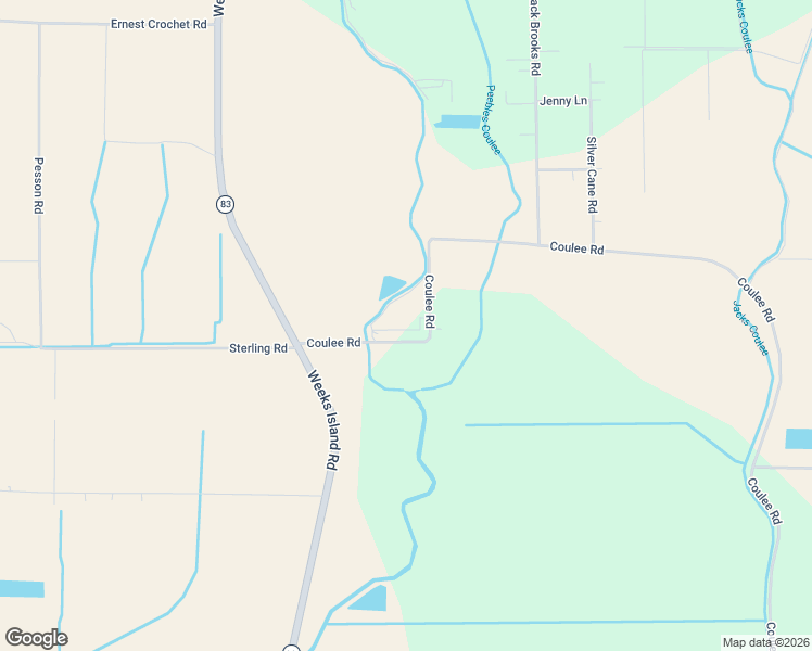 map of restaurants, bars, coffee shops, grocery stores, and more near 3507 Coulee Road in New Iberia