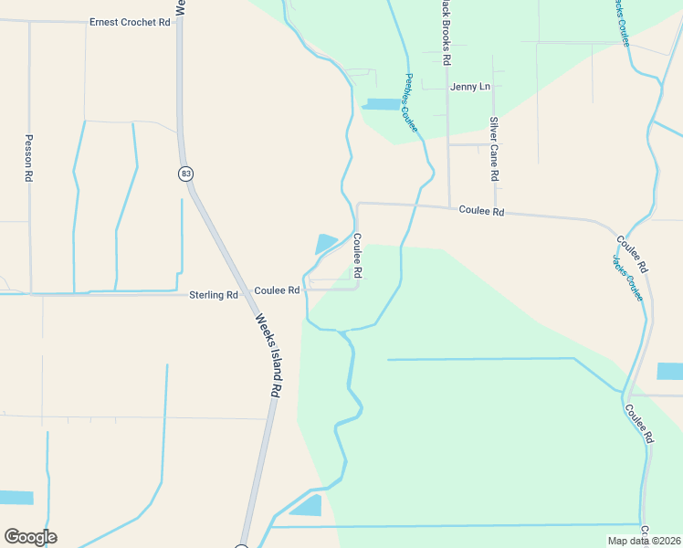 map of restaurants, bars, coffee shops, grocery stores, and more near 3609 Coulee Road in New Iberia
