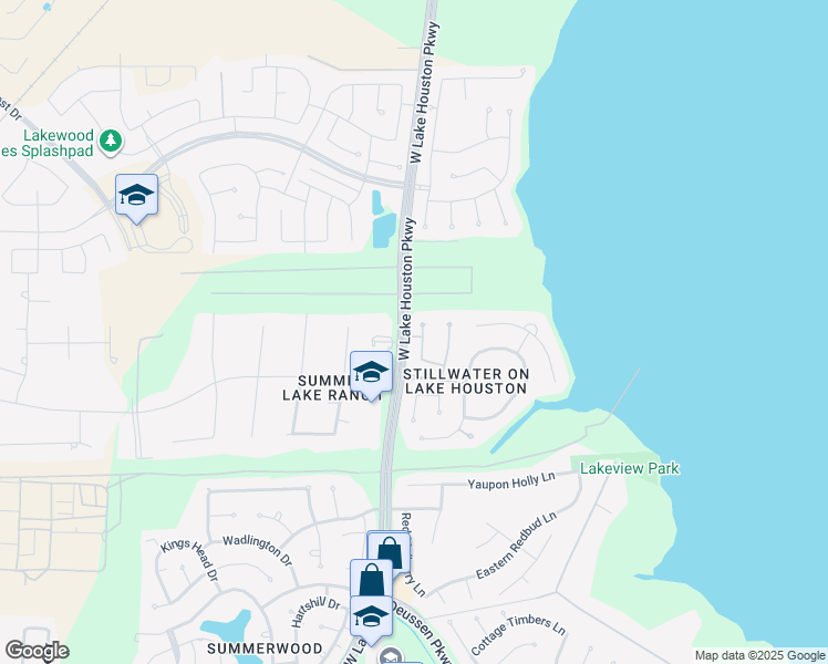 map of restaurants, bars, coffee shops, grocery stores, and more near 14935 Samuel Springs Lane in Houston