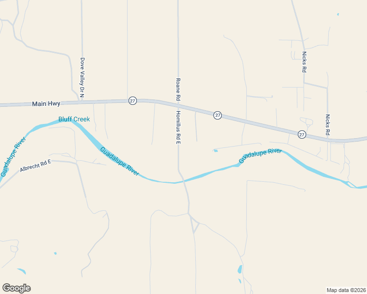 map of restaurants, bars, coffee shops, grocery stores, and more near 6515 Texas 27 in Center Point