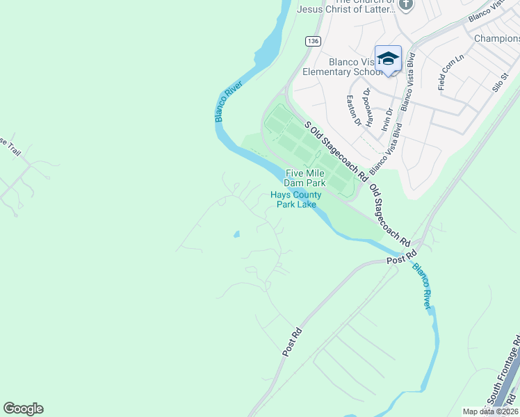 map of restaurants, bars, coffee shops, grocery stores, and more near 520 Blanco River Ranch Road in San Marcos
