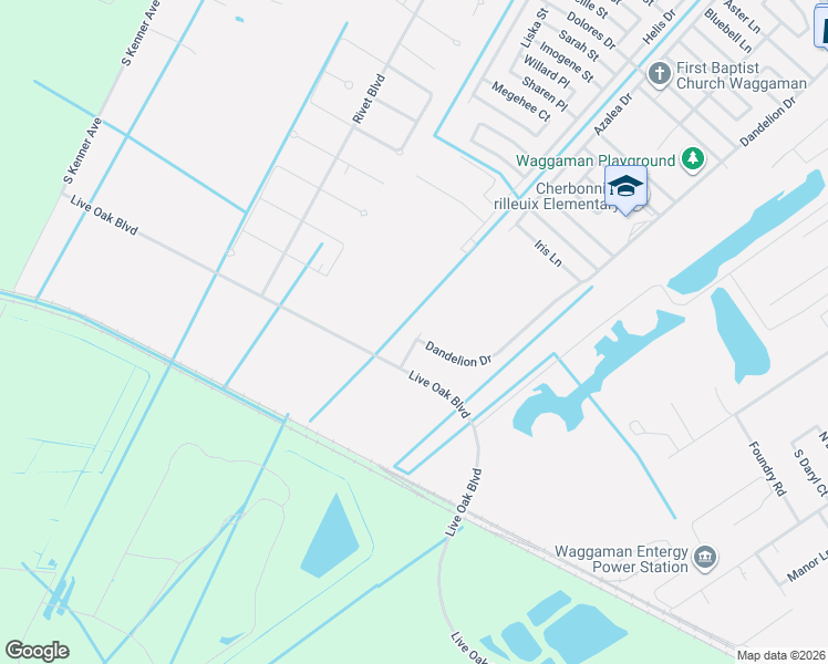 map of restaurants, bars, coffee shops, grocery stores, and more near 5000 Live Oak Boulevard in Westwego