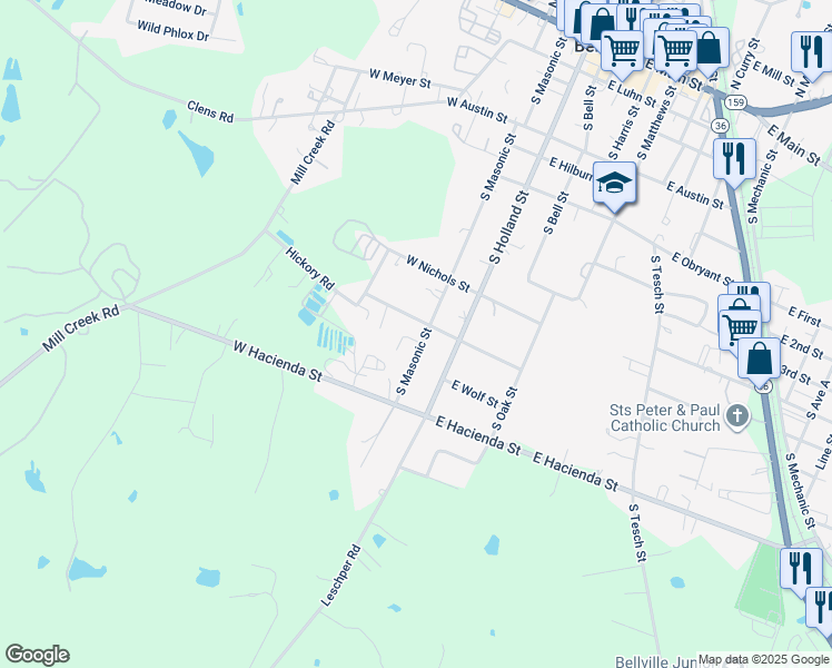 map of restaurants, bars, coffee shops, grocery stores, and more near 2002 Royal Court in Bellville
