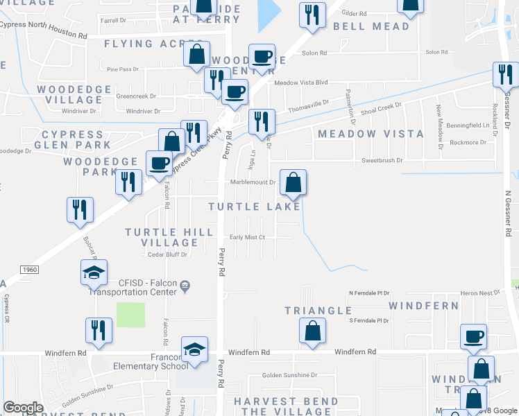 map of restaurants, bars, coffee shops, grocery stores, and more near 11703 Lennington Lane in Houston