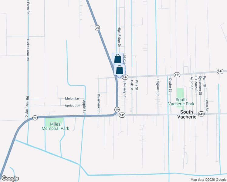 map of restaurants, bars, coffee shops, grocery stores, and more near 23091 Louisiana 20 in Vacherie
