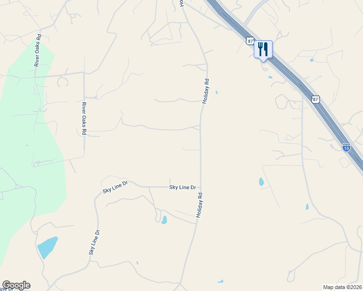 map of restaurants, bars, coffee shops, grocery stores, and more near 48 Holiday Road in Comfort