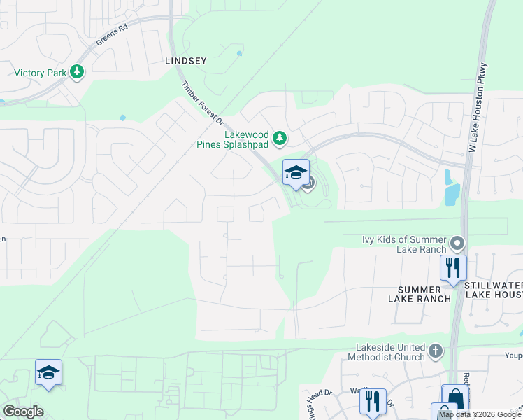 map of restaurants, bars, coffee shops, grocery stores, and more near 14611 Pinto Pony Trail in Houston