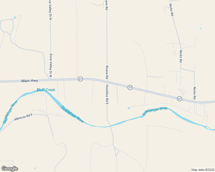 map of restaurants, bars, coffee shops, grocery stores, and more near Homillus Road East in Comfort
