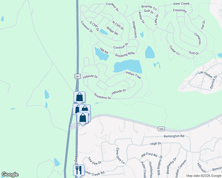 map of restaurants, bars, coffee shops, grocery stores, and more near 112 Hill Drive in Spring Branch