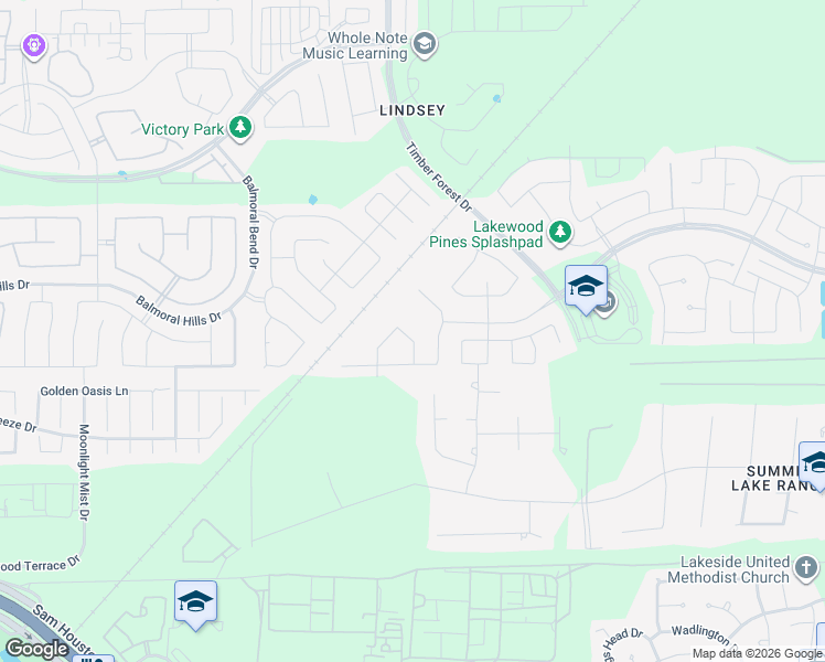 map of restaurants, bars, coffee shops, grocery stores, and more near Silver Lake Road in Houston