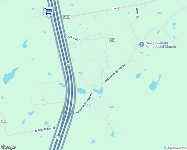 map of restaurants, bars, coffee shops, grocery stores, and more near 79 Oak Trail Drive in Lockhart