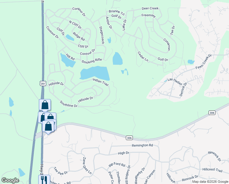 map of restaurants, bars, coffee shops, grocery stores, and more near 1650 Conestoga in Spring Branch