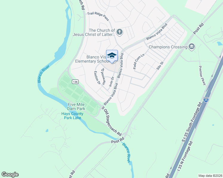 map of restaurants, bars, coffee shops, grocery stores, and more near 541 Lacey Oak Loop in San Marcos
