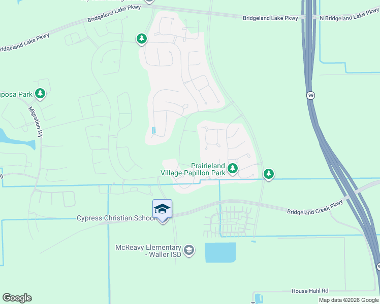 map of restaurants, bars, coffee shops, grocery stores, and more near Unnamed Road in Cypress