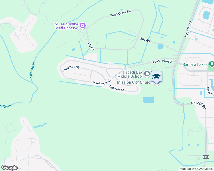 map of restaurants, bars, coffee shops, grocery stores, and more near 1237 Maclaren Street in St. Augustine