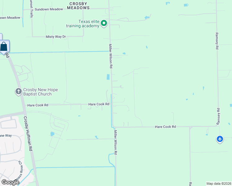 map of restaurants, bars, coffee shops, grocery stores, and more near 18222 Miller Wilson Road in Crosby