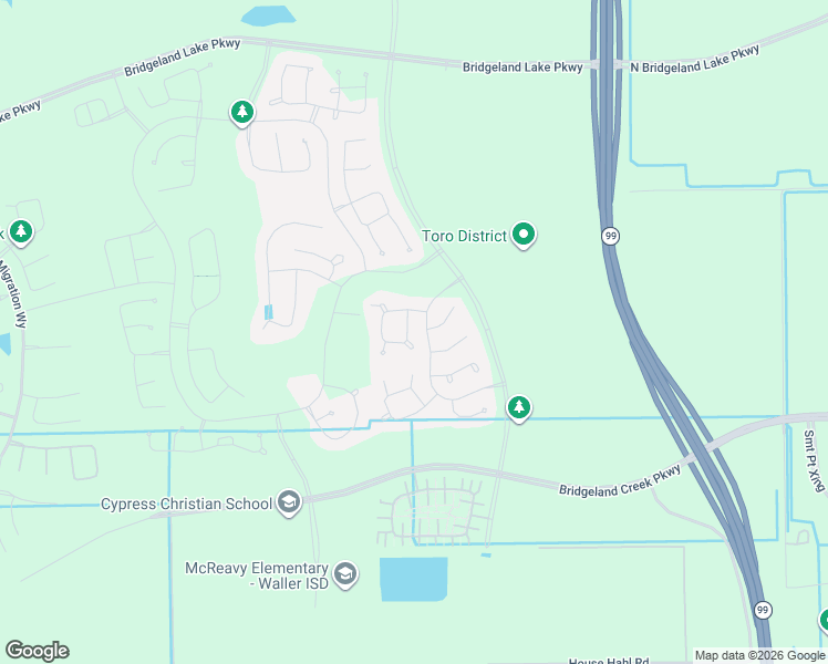 map of restaurants, bars, coffee shops, grocery stores, and more near Grand Parkway in Cypress