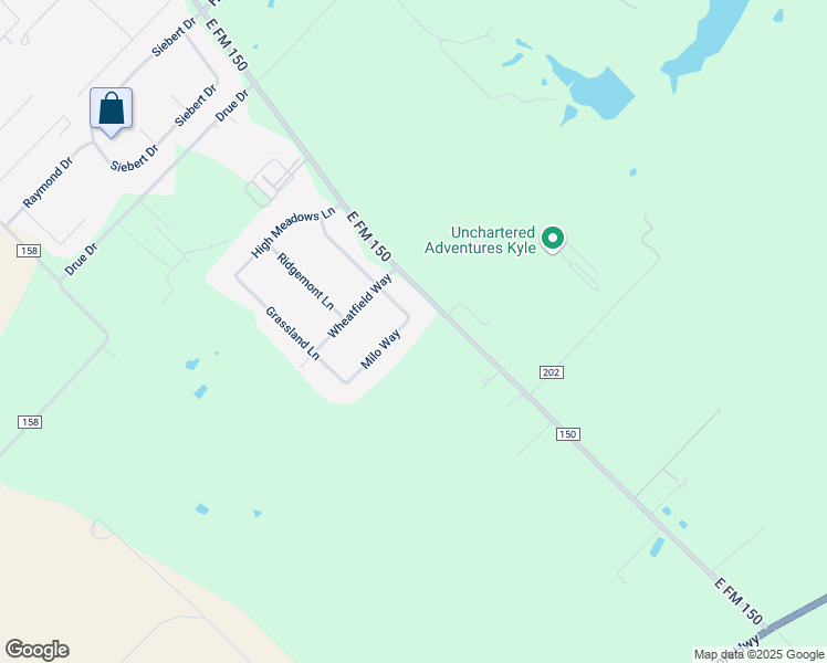 map of restaurants, bars, coffee shops, grocery stores, and more near 7001 Milo Way in Kyle