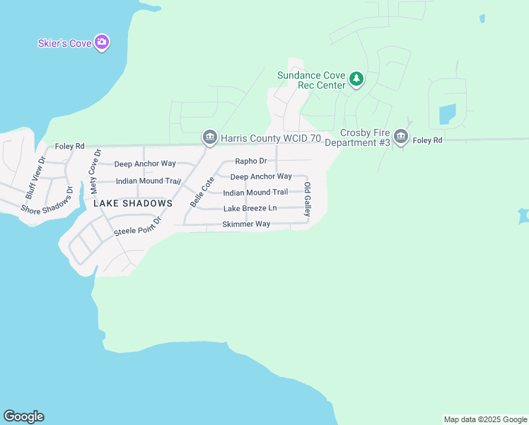 map of restaurants, bars, coffee shops, grocery stores, and more near 2815 Lake Breeze Lane in Crosby