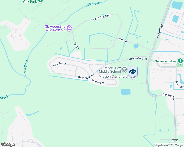map of restaurants, bars, coffee shops, grocery stores, and more near 1237 Maclaren Street in St. Augustine