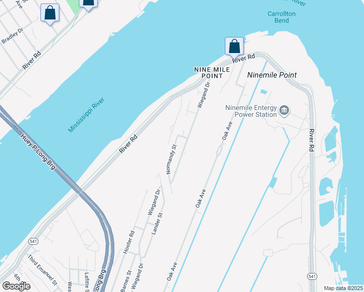 map of restaurants, bars, coffee shops, grocery stores, and more near 5109 Elmwood Parkway in Bridge City