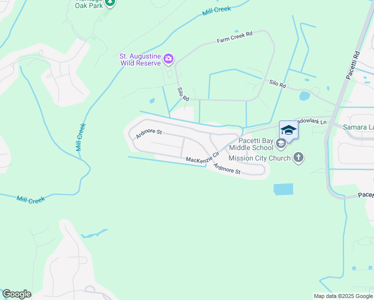 map of restaurants, bars, coffee shops, grocery stores, and more near 1508 Dahlgren Street in Saint Augustine
