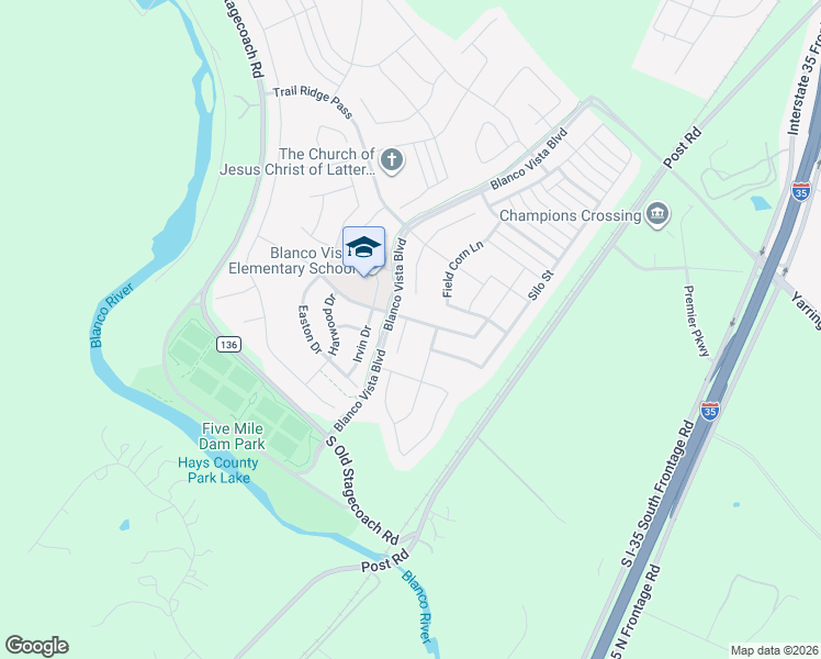 map of restaurants, bars, coffee shops, grocery stores, and more near 117 Farm House Road in San Marcos