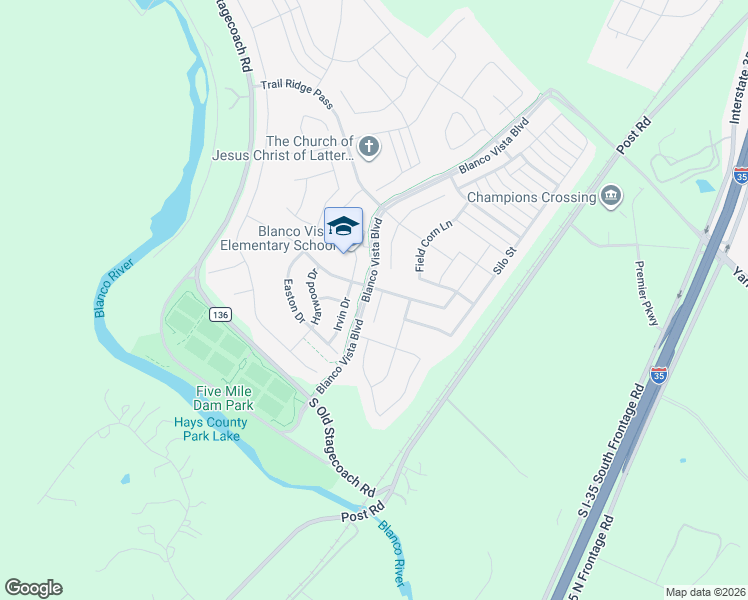 map of restaurants, bars, coffee shops, grocery stores, and more near 117 Farm House Road in San Marcos