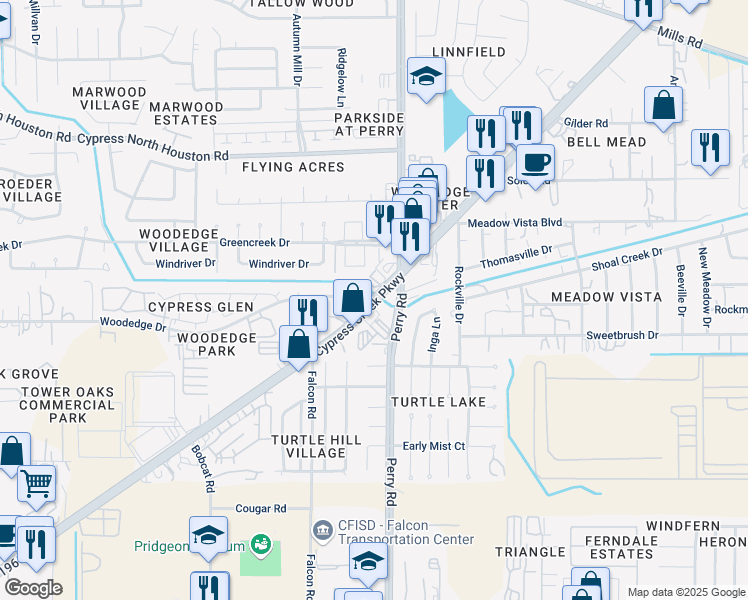 map of restaurants, bars, coffee shops, grocery stores, and more near 9382 Farm to Market 1960 in Houston