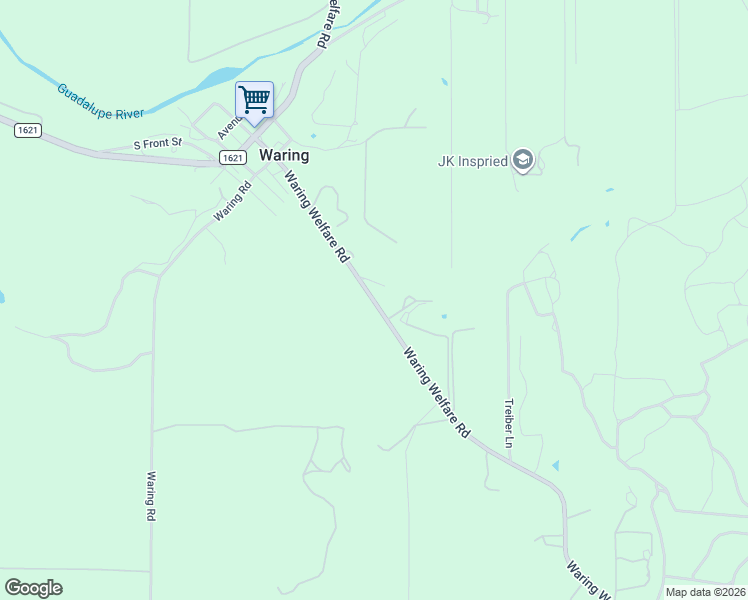 map of restaurants, bars, coffee shops, grocery stores, and more near 519 Waring Welfare Road in Boerne