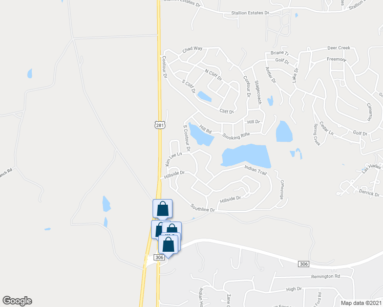 map of restaurants, bars, coffee shops, grocery stores, and more near 139 Lake Crest in Spring Branch