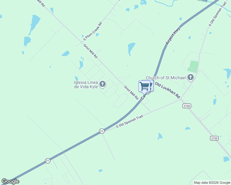 map of restaurants, bars, coffee shops, grocery stores, and more near 44 Grist Mill Road in Uhland