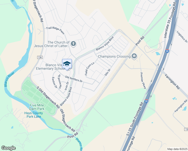 map of restaurants, bars, coffee shops, grocery stores, and more near 411 Rail Head Road in San Marcos