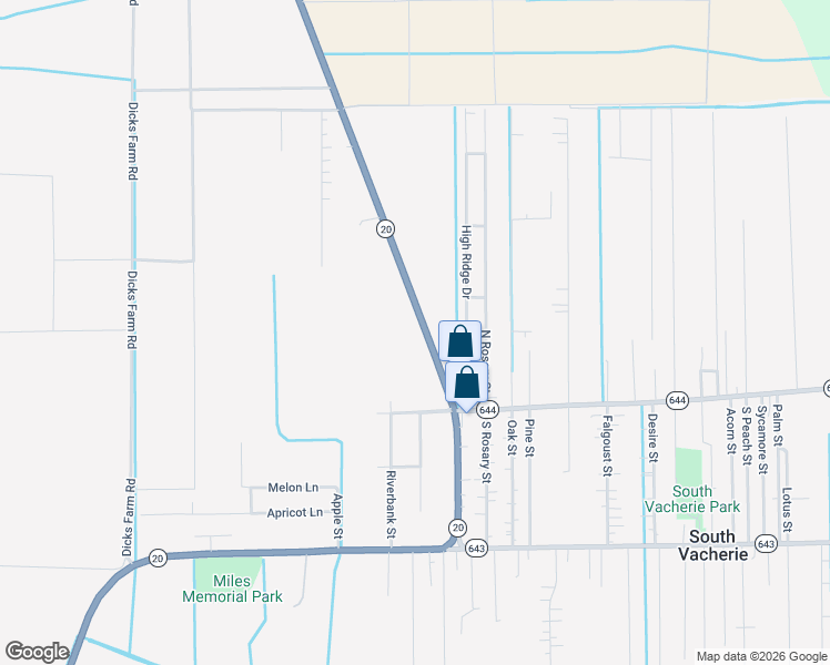 map of restaurants, bars, coffee shops, grocery stores, and more near 22886 Louisiana 20 in Vacherie