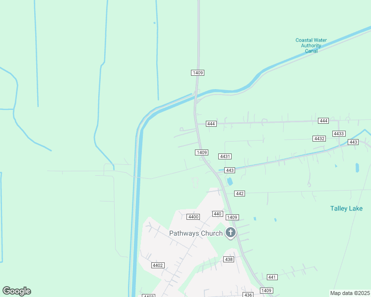 map of restaurants, bars, coffee shops, grocery stores, and more near 8548 FM 1409 in Dayton