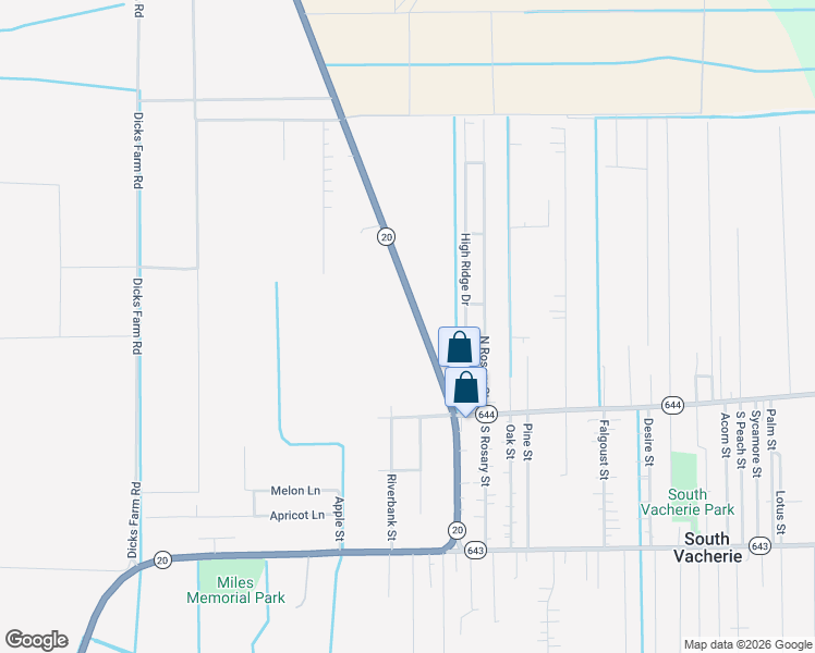 map of restaurants, bars, coffee shops, grocery stores, and more near 22886 Louisiana 20 in Vacherie