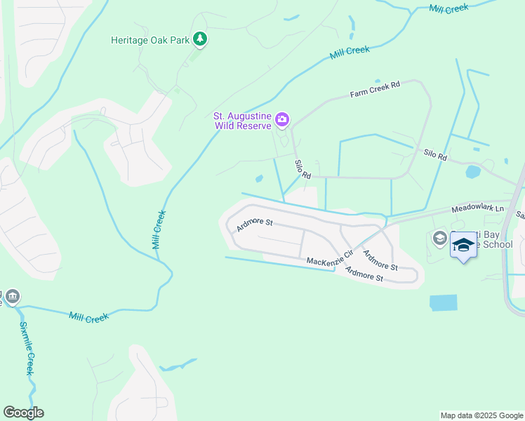 map of restaurants, bars, coffee shops, grocery stores, and more near 685 Mackenzie Circle in St. Augustine