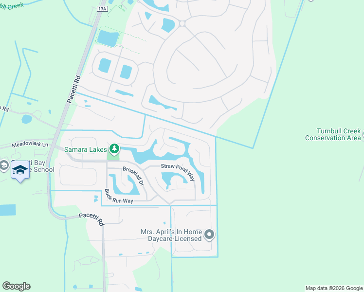 map of restaurants, bars, coffee shops, grocery stores, and more near 1251 Nochaway Drive in St. Augustine