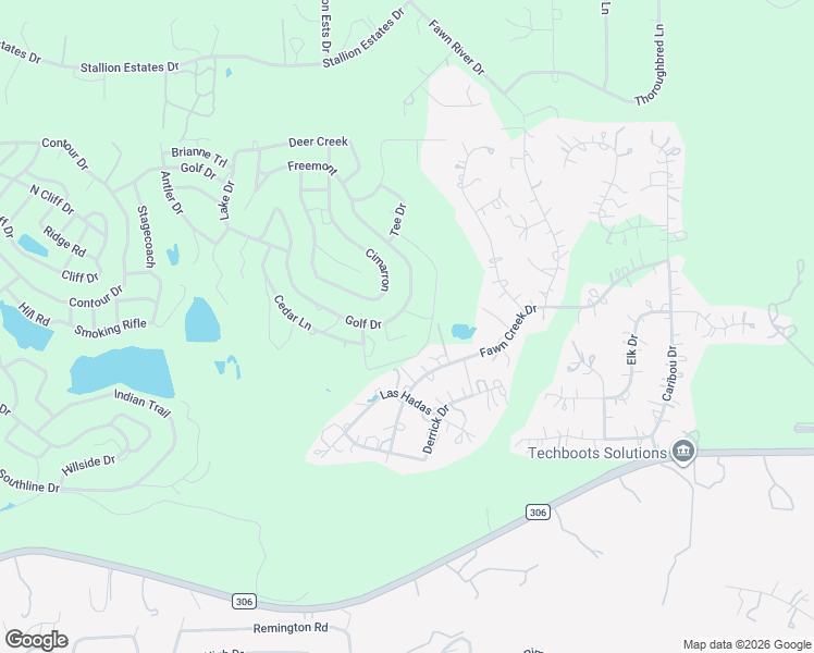 map of restaurants, bars, coffee shops, grocery stores, and more near 2563 Golf Drive in Spring Branch