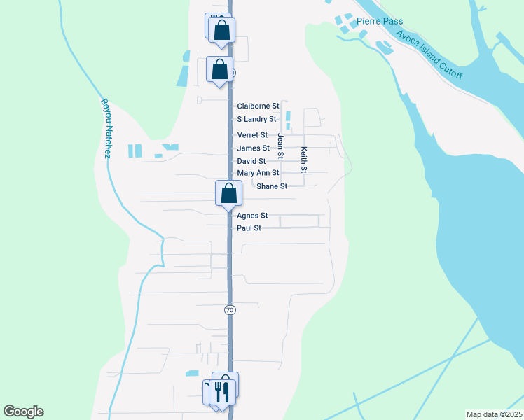 map of restaurants, bars, coffee shops, grocery stores, and more near 121-123 Agnes Street in Pierre Part