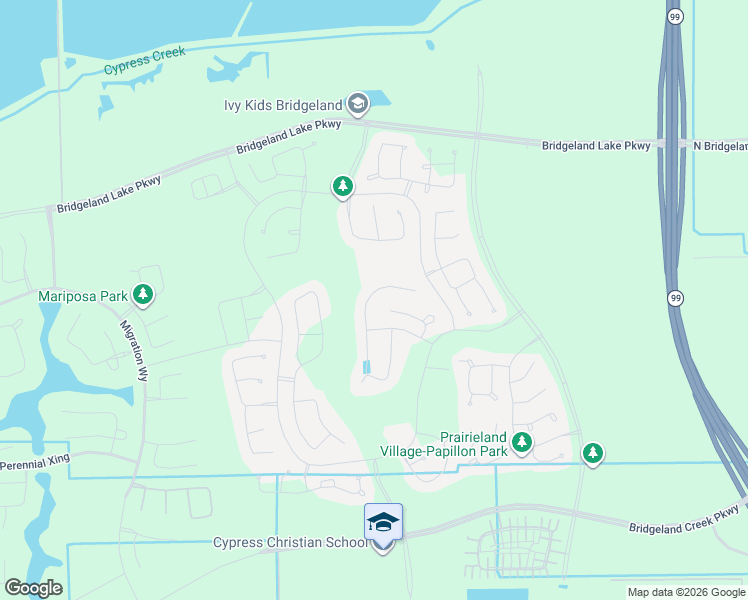 map of restaurants, bars, coffee shops, grocery stores, and more near Grand Parkway in Cypress
