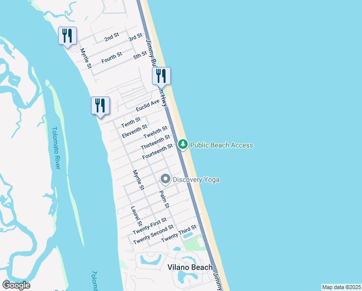 map of restaurants, bars, coffee shops, grocery stores, and more near 3978A Coastal Highway in St. Augustine